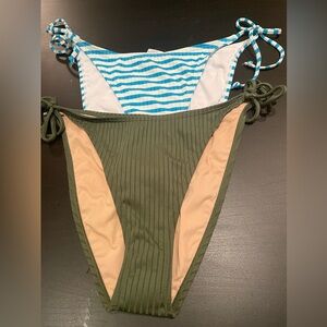 Body Fixed Tie Side Brazilian Bikini Bottoms-2 pairs size XL